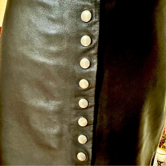 IRO Diaby Button-Front Leather Black Mimi Skirt US 4 EUC - Picture 3 of 8
